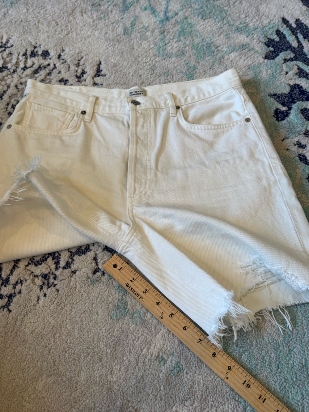 Citizens of Humanity Shorts Womens 29 White Camilla Jean High Waisted Bermuda - Picture 10 of 12